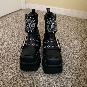 Demonia Wicked Wrath Square Toe Ankle Boots, Size 8, NWOB